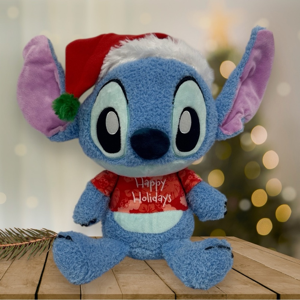 Disney Baby Christmas Happy Holidays Santa Stitch 13" Plush Stuffed Animal